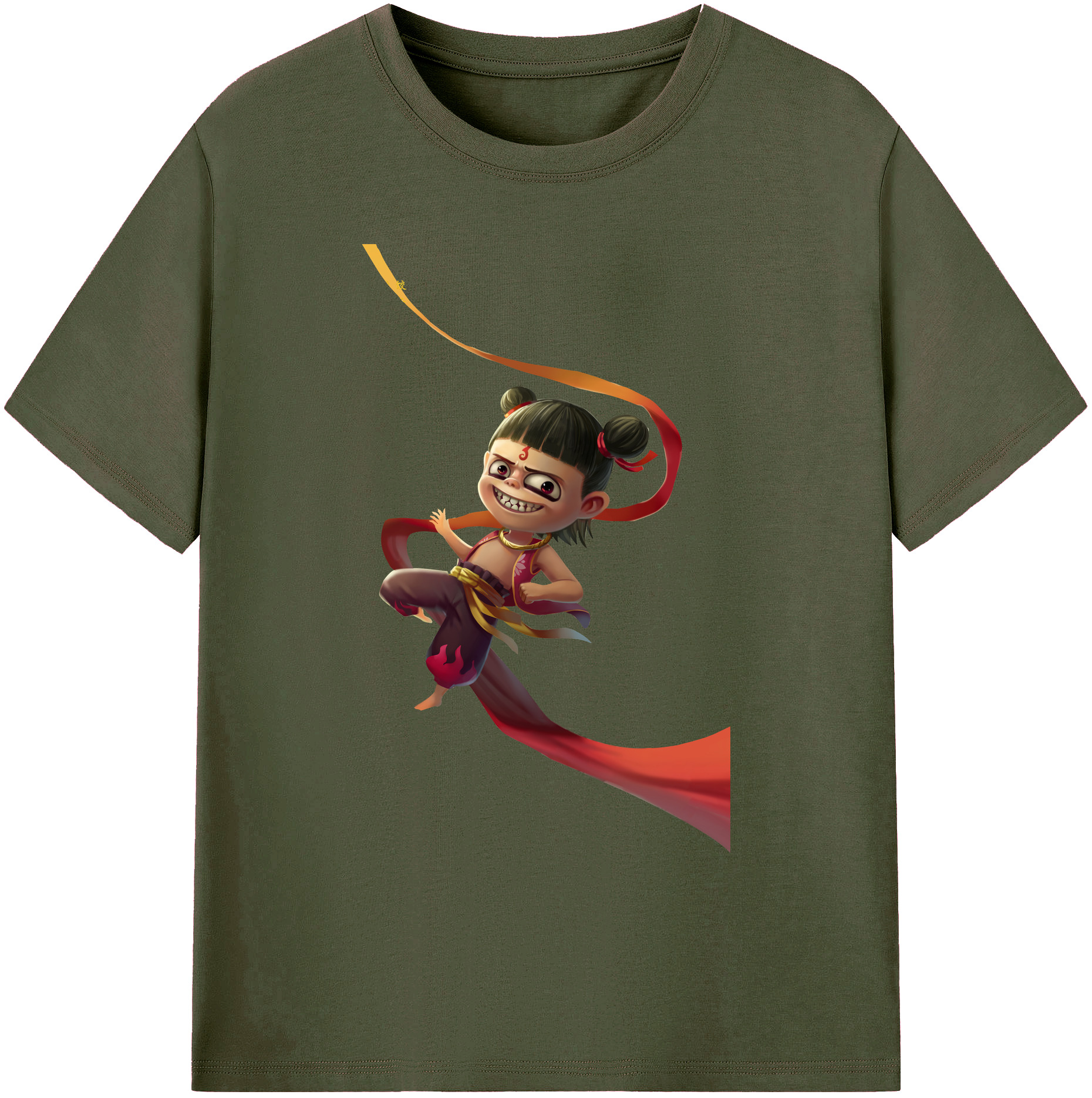 （画像用） Ne Zha 2 ナタ 魔童の大暴れ 綿100％ メンズ半袖Tシャツ｜肌触りやわらか＆通気性